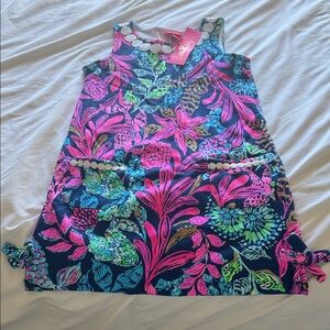 Vibrant Sleeveless Dress with Floral Print